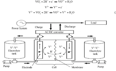 Figure 2. Working principle of redox flow battery.                                                                                 