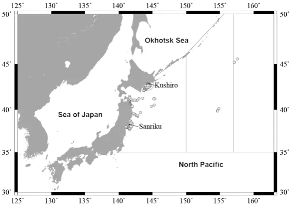 Figure 1. Research area (surrounded by line) and sampling location (circle). 
