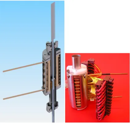 Figure 19. (Left) Stator assembled with shaft and disc spring plate on top, wiring not shown; (right) Testedstator unit ready for assembly (shown with temporary plastic clamps).