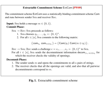 Fig. 1. Extractable commitment scheme