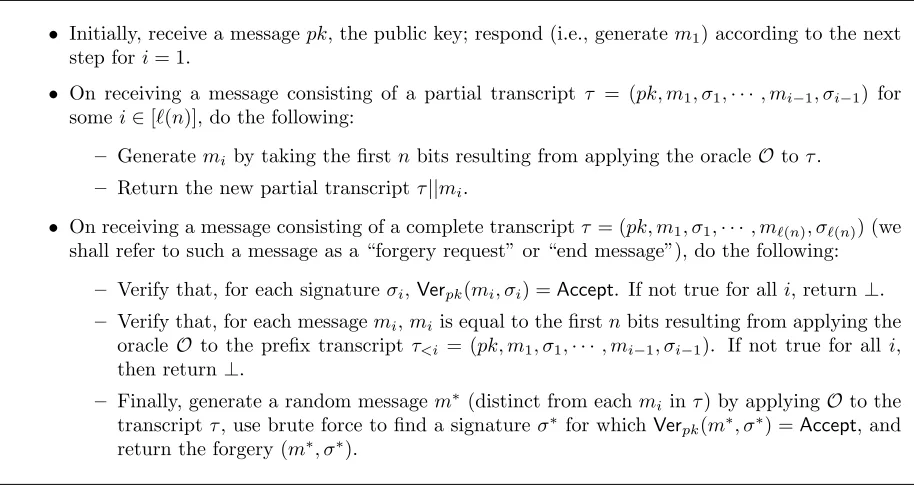 Figure 3: Formal description of the “ideal” adversary AO.