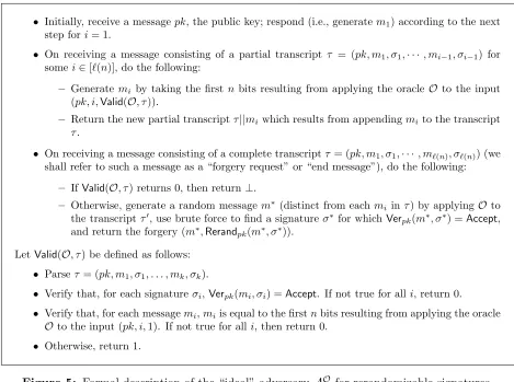 Figure 5: Formal description of the “ideal” adversary AO for rerandomizable signatures.