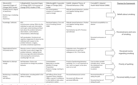 Figure 4 From the models to the framework of themes.