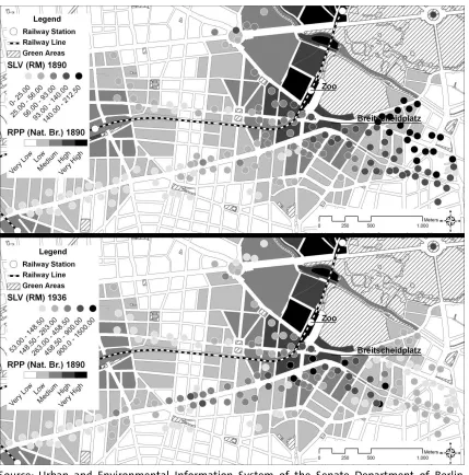 Fig. 6  Pattern of Land Valuation 1890 and 1936 