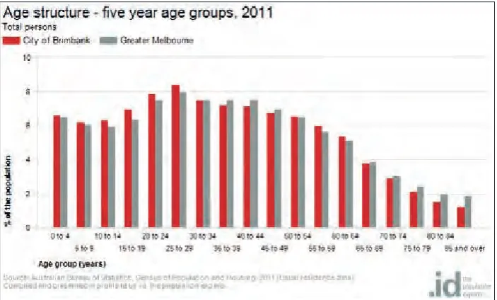 Figure 2.4 Forecast age structure by service groups
