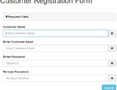 Figure 7: Customer registration form 