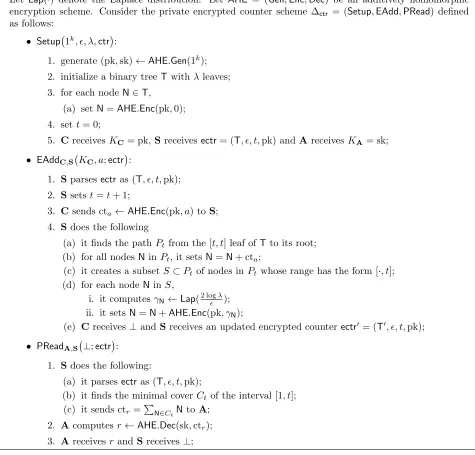 Figure 1:CPX: Range tree based Encrypted private counter.