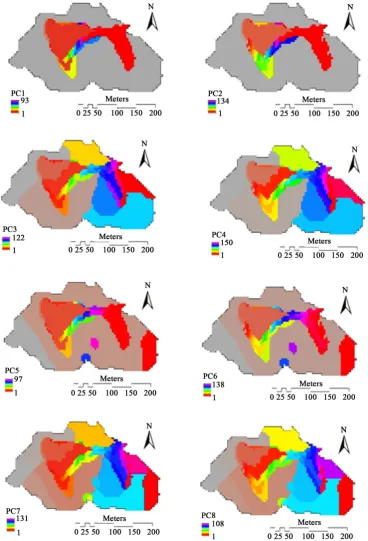 Figure 5. Maps of the eight patch characterization scenarios used in this study project