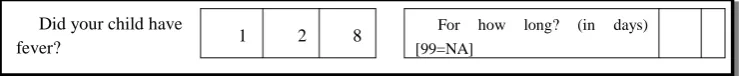 Fig. 1.   Question and response options provided to respondent during interview 