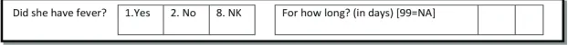 Figure 1: Question and response options provided to respondent during interview