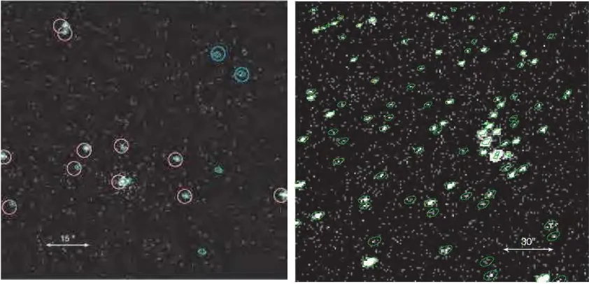 Fig.  4.— Example  of Chandra images illustrating challenges in MYStIX source detection