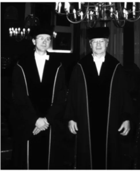 Fig. 5 – Anne and me in academic garb prior to my Inaugural Lecture on 11 November 1998