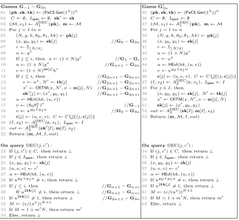Fig. 6. Games G−1 − G3n in the proof of Theorem 2. Note that lines ending with a range of games Gj1 − Gj2(resp