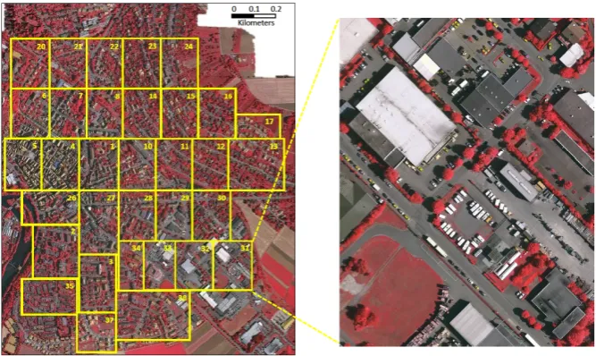 Figure 8. The sample input tile from Figure 7 (left) and corresponding ground truth (right)