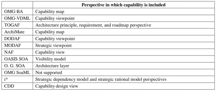 Table 3. The “Perspective” aspect of the capability concept 