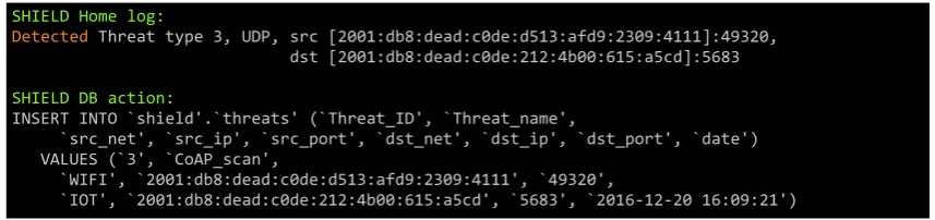 Figure 8. Detection for IoT attack.