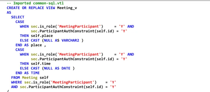 Figure 12. Transformed Select authorisation constraint  