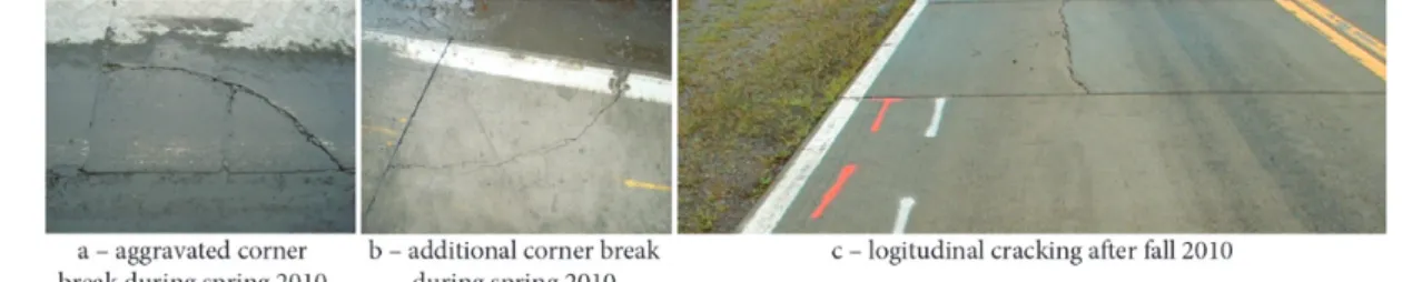 Fig. 5 presents the comparisons of the tensile strain  responses at the bottom of the PCC slab near mid-slab edge 