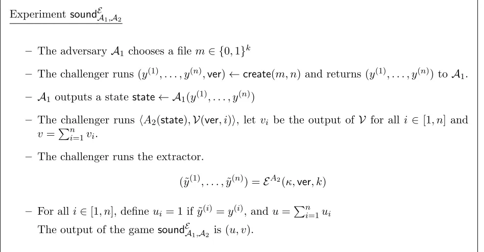 Figure 3: Soundness of a proof of replication scheme