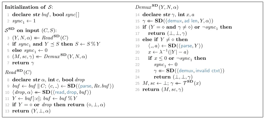 Figure 10: SIM-STAT simulator S for proof of Theorem 4.