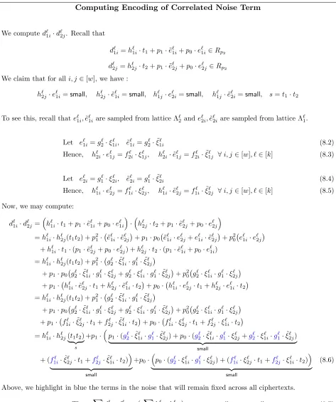 Figure 8.1: Computing encoding of noise term as polynomial of encodings.