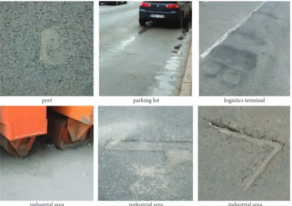 fig. 1. Examples of permanent deformation observe in pavements of special objects