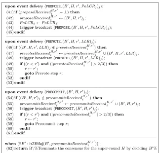 Figure 1: Second part of Tendermint One-shot Consensus algorithm at correct process pi.