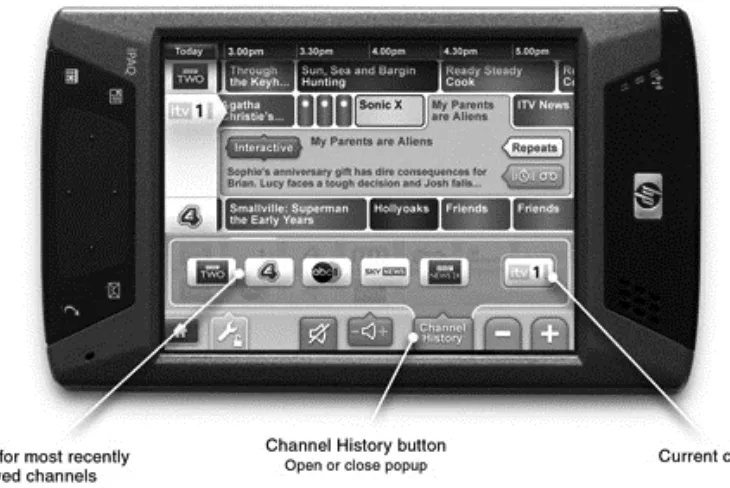 Figure 1b. Further details of the PDA UI 