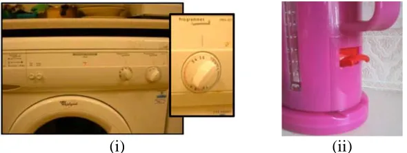 Figure 9.  compliant interaction (i) washing machine knob (ii) kettle switch 