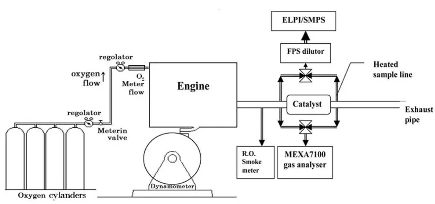 Figure 1. Schematic view of oxygen enrichment test set up
