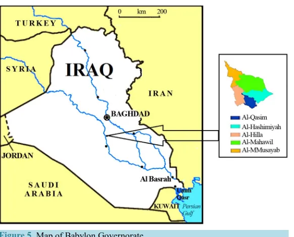 Figure 5. Map of Babylon Governorate.                                    