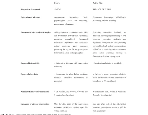Fig. 2 General similarities and differences between both interventions