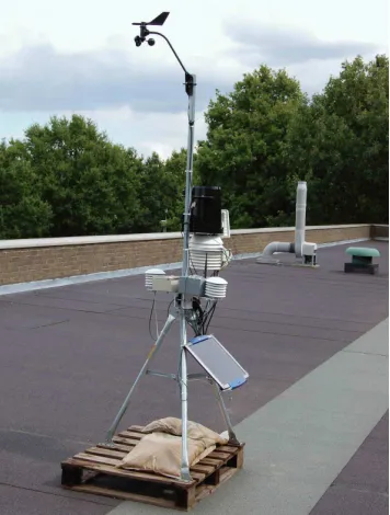Fig. 3. A photograph of the deployed ﬁrst generation sensor node.