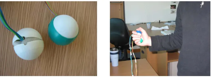 Fig. 5. Experimental setup: devices with accelerometers and subject during data col-lection