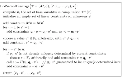 Figure 1: Method for computing second preimages