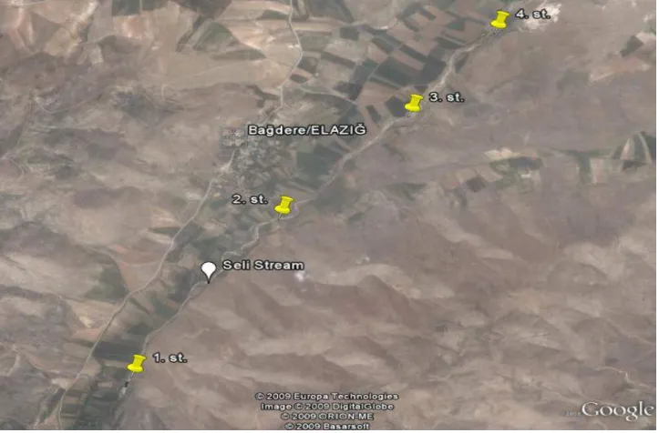 Figure 1. The location of Seli Stream and sampling stations.