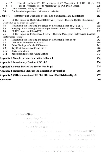 Table Summary o f Key Results 