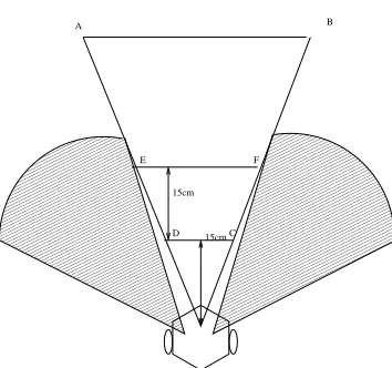 Figure 2: A visualisation of the monitored area. ABCD :the area captured by the camera