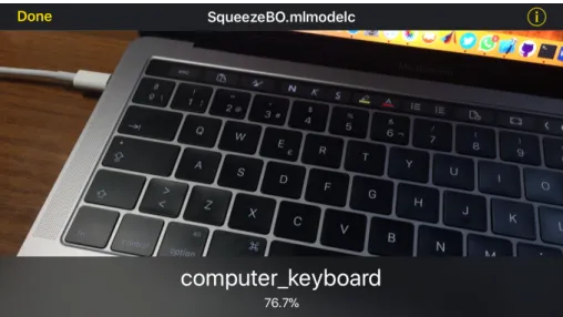 Figure 9: Model trained with NeuralNet running on DeepVision with hardware acceleration on iOS after  exporting it in Core ML
