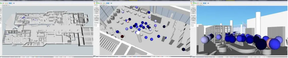 Figure 4: An example of navigating an iBorrow datascape in the BS Contact X3D viewer plug-in 
