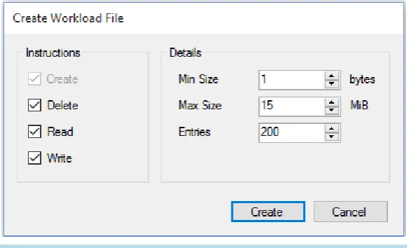 Figure 6. Create workload screen.                                            