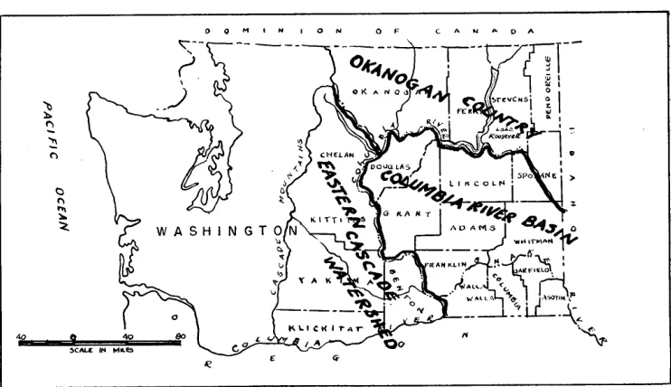 FIGURE 1. MAJOR RANGE REGIONS OF EASTERN WASHINGTON 