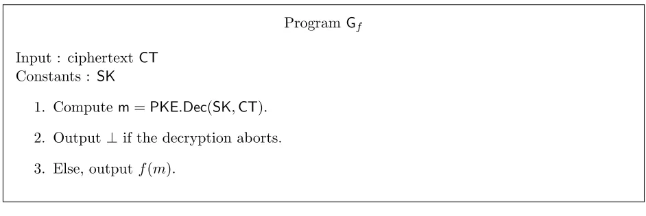 Figure 3: Program for generating function secret key