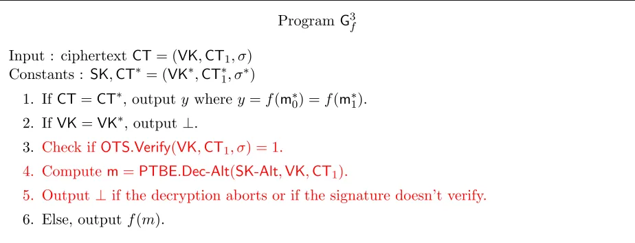 Figure 6: Program for generating function secret key