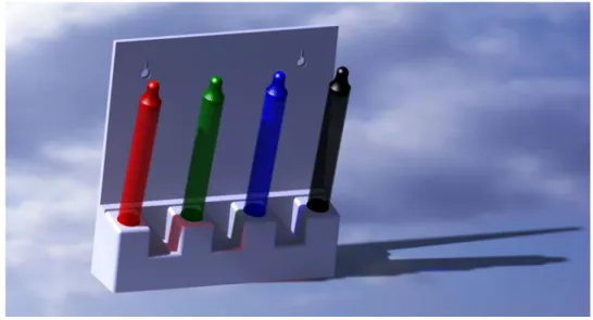 Fig. 5.  Support éco-marqueurs (plusieurs couleurs possibles) 