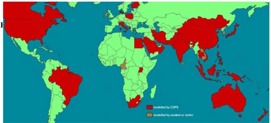 Figure 2.1 CoPS style models in the world (not including GTAP) 
