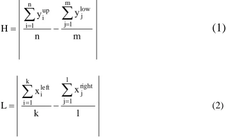 Figure 9. Using histograms to determine height and length of a window 