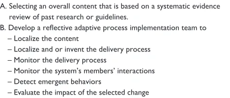 Table 1 selecting a change in a complex adaptive health care delivery system