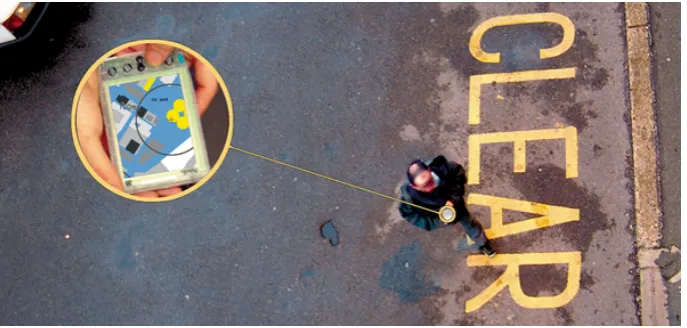 Figure 2.  Can You See Me Now? runner carrying PDA display