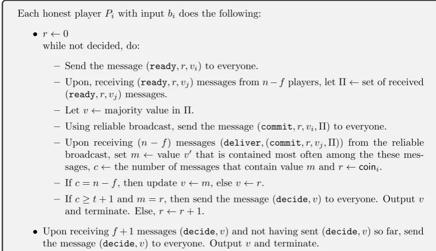 Figure 2: Toueg’s Binary Agreement Protocol [Tou84]